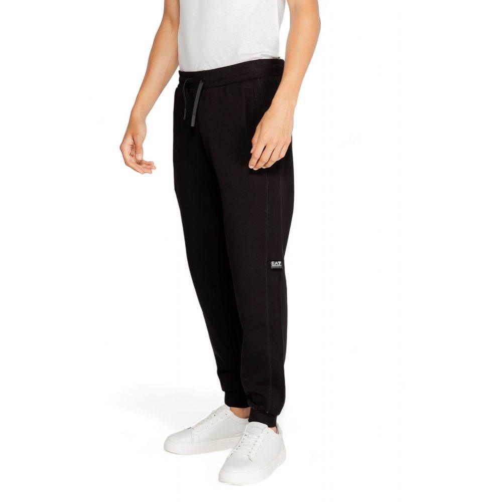 EA7 Emporio Armani Black Cotton Jeans & Pant - Hilstor