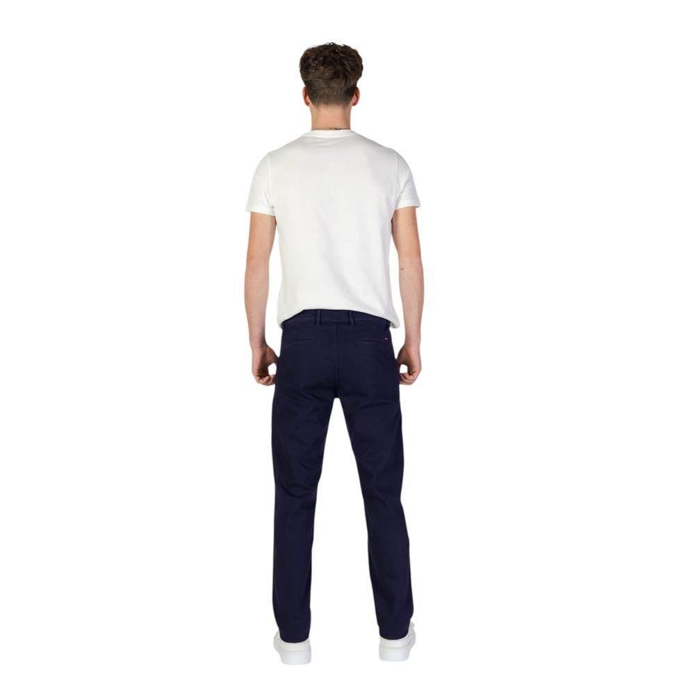 Hugo Boss Blue Cotton Skinny Pant - Hilstor