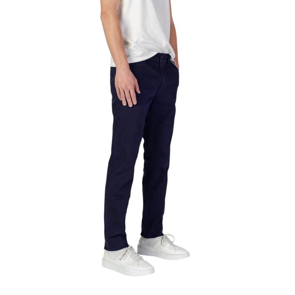 Hugo Boss Blue Cotton Skinny Pant - Hilstor