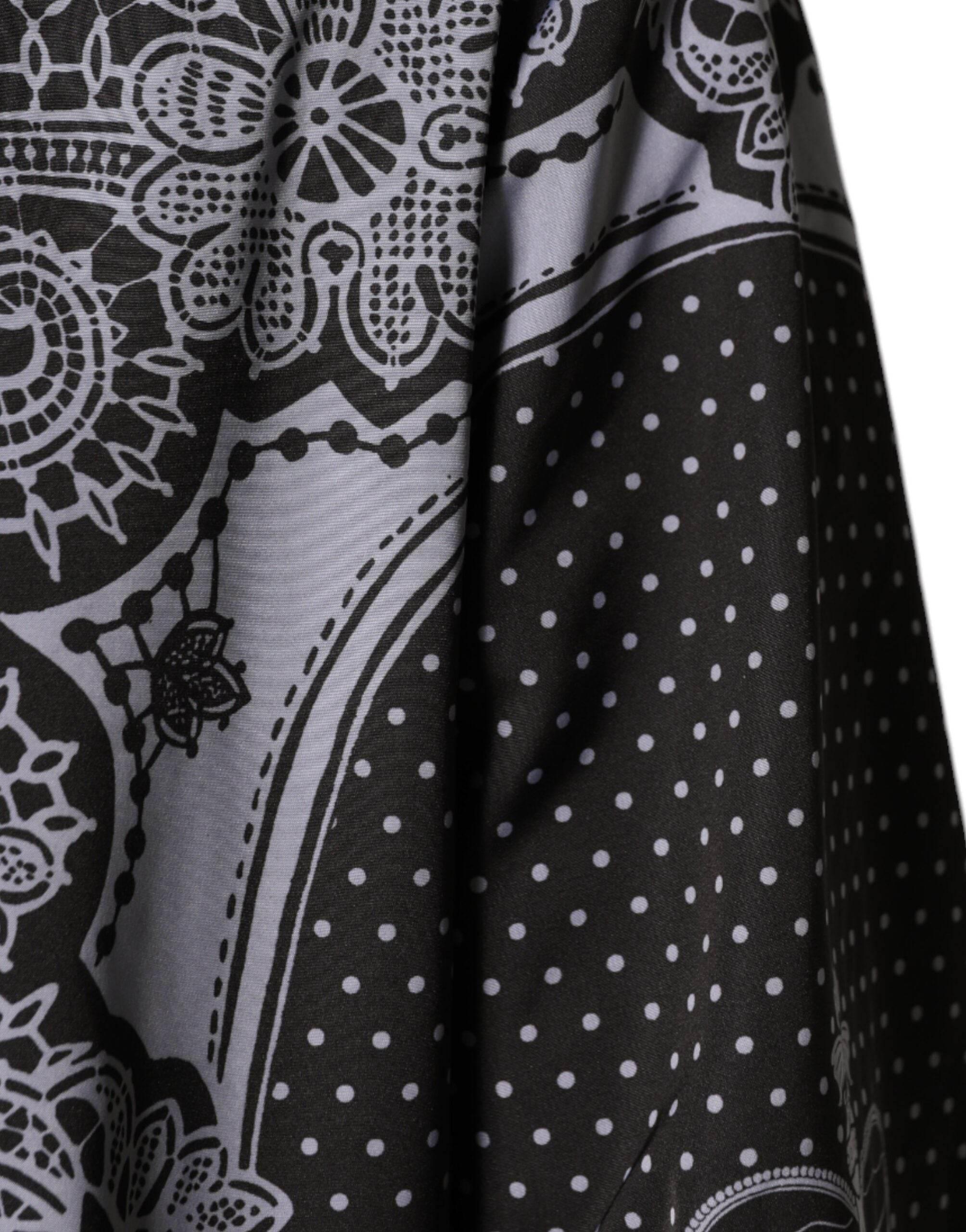 Dolce & Gabbana Black Bandana Hooded Full Zip Bomber Jacket - Hilstor