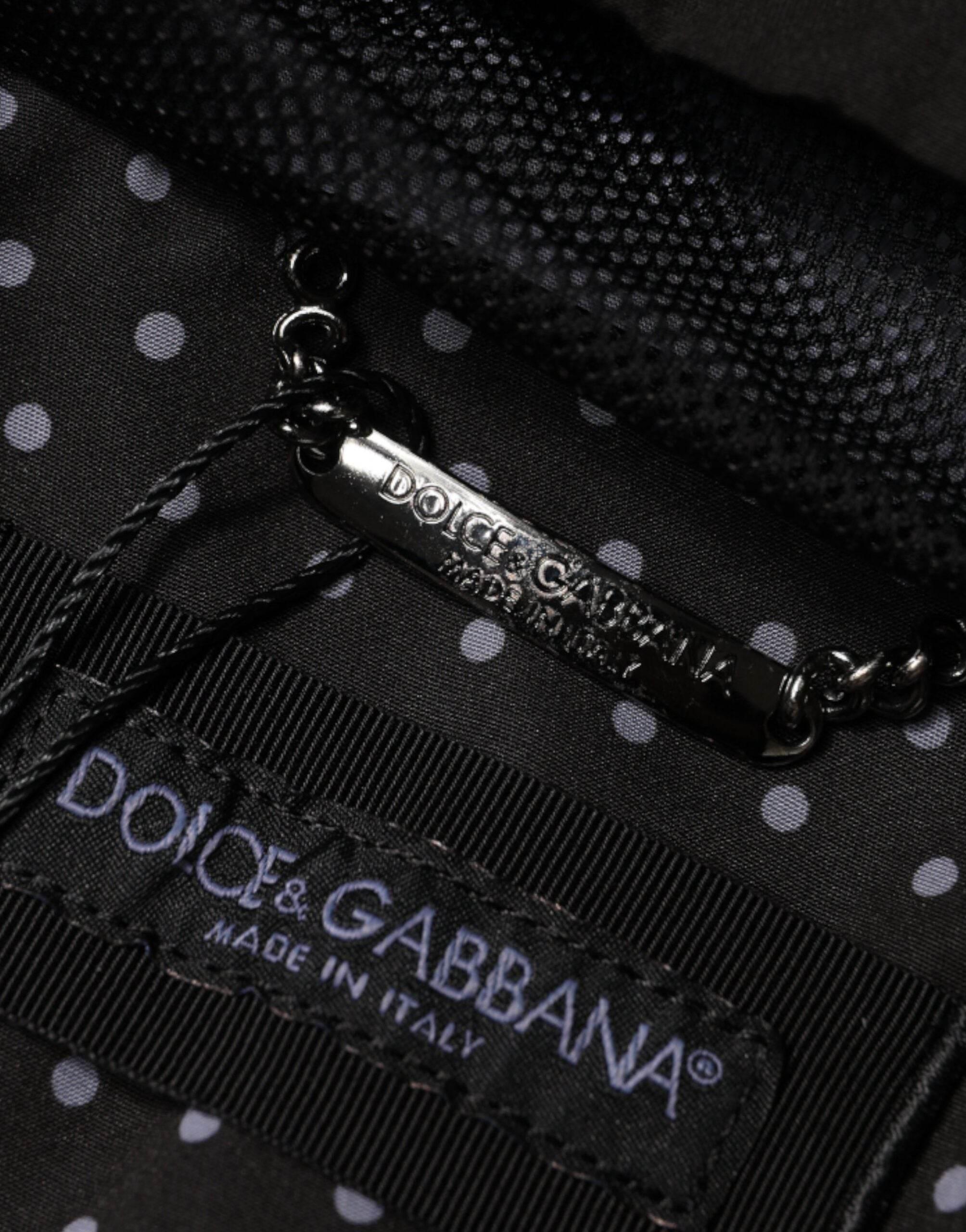 Dolce & Gabbana Black Bandana Hooded Full Zip Bomber Jacket - Hilstor