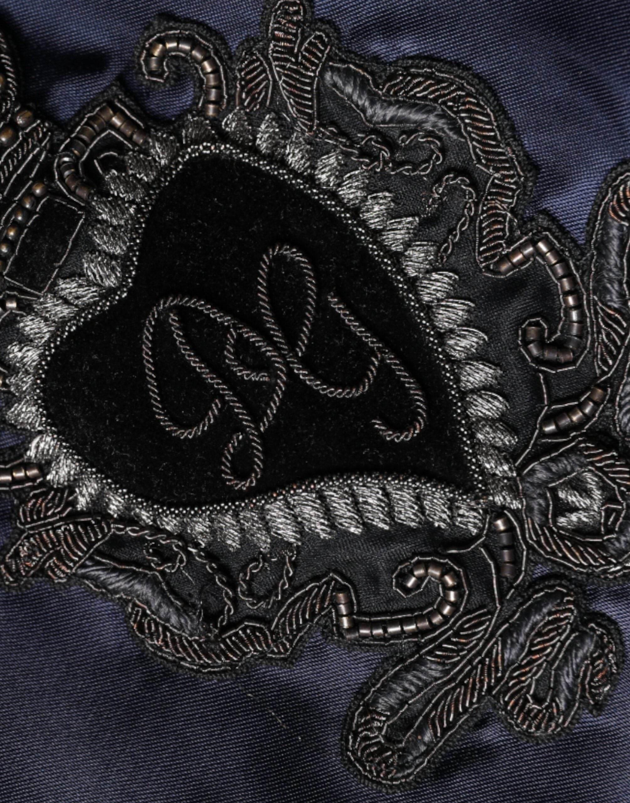 Dolce & Gabbana Blue Crown Heart Full Zip Men Bomber Jacket - Hilstor