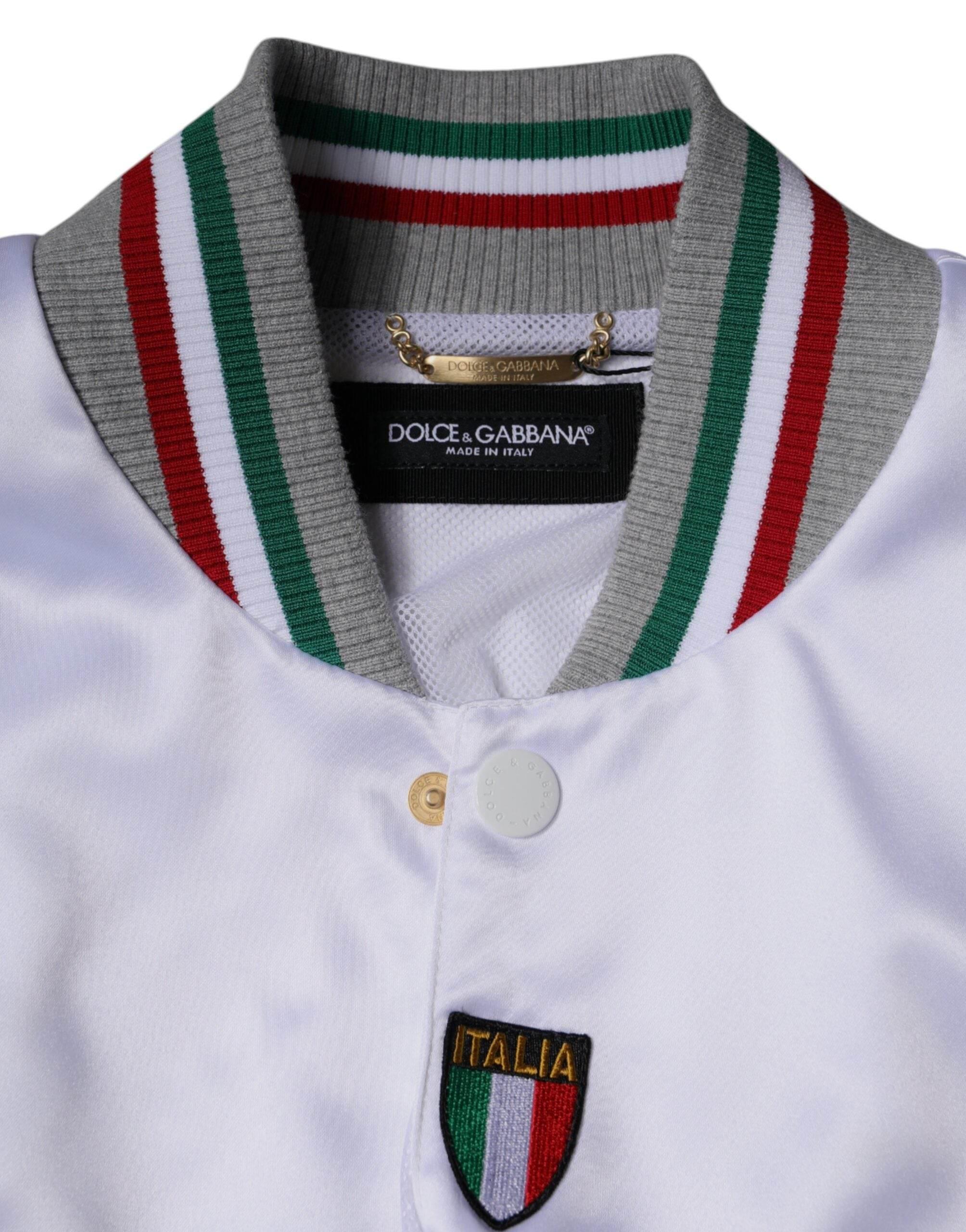 Dolce & Gabbana Multicolor Italia Button Down Bomber Jacket - Hilstor
