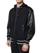 Dolce & Gabbana Black Hooded Full Zip Men Bomber Jacket - Hilstor