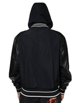 Dolce & Gabbana Black Hooded Full Zip Men Bomber Jacket - Hilstor