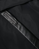Dolce & Gabbana Black Hooded Full Zip Men Bomber Jacket - Hilstor