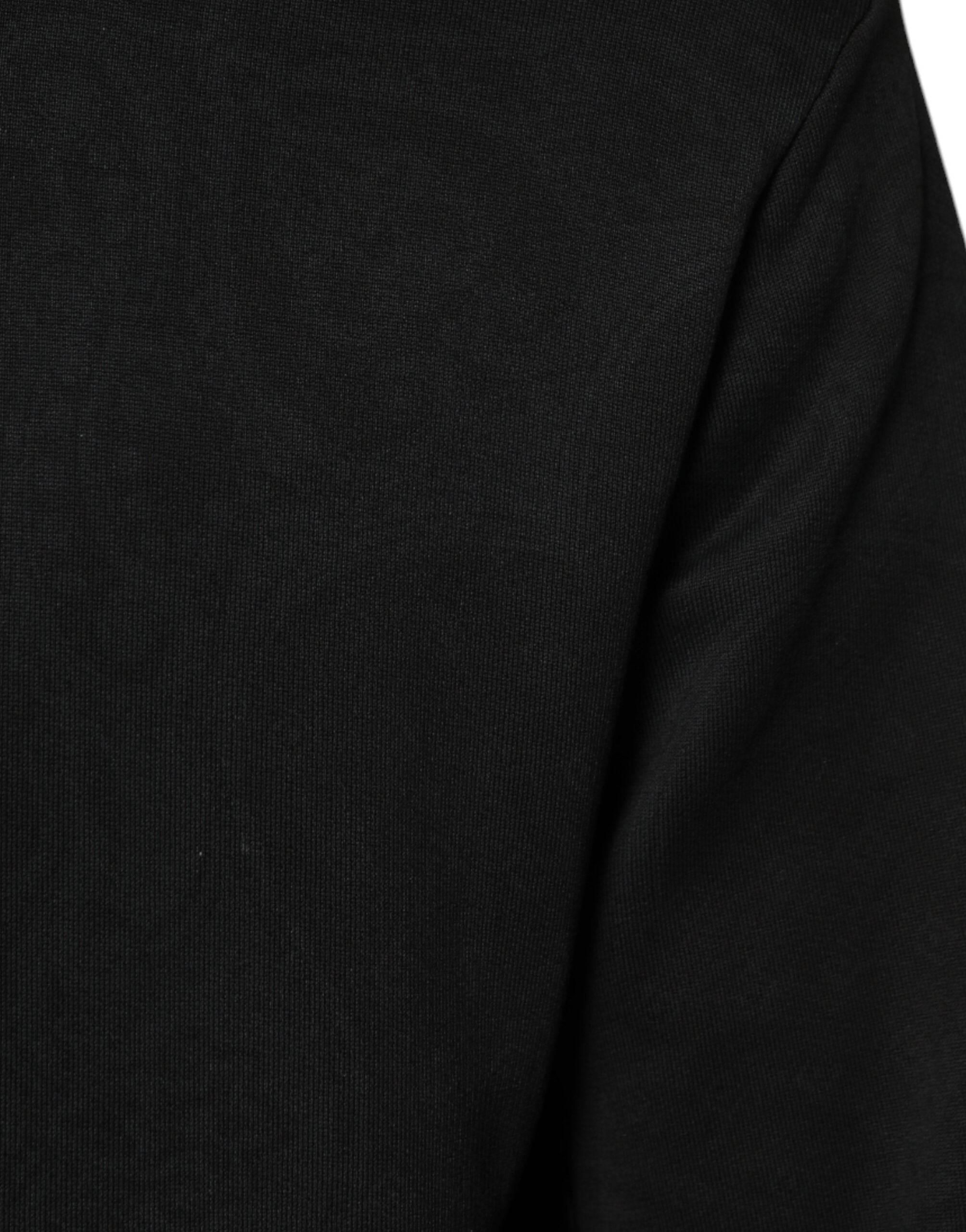 Dolce & Gabbana Black Cotton Full Zip Hooded Bomber Jacket - Hilstor