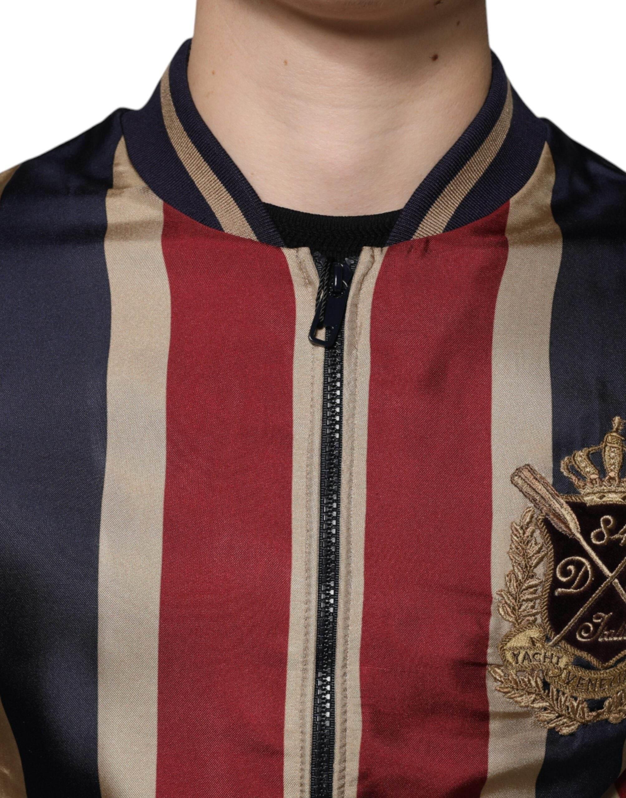 Dolce & Gabbana Multicolor #DGMillennials Full Zip Men Bomber Jacket - Hilstor
