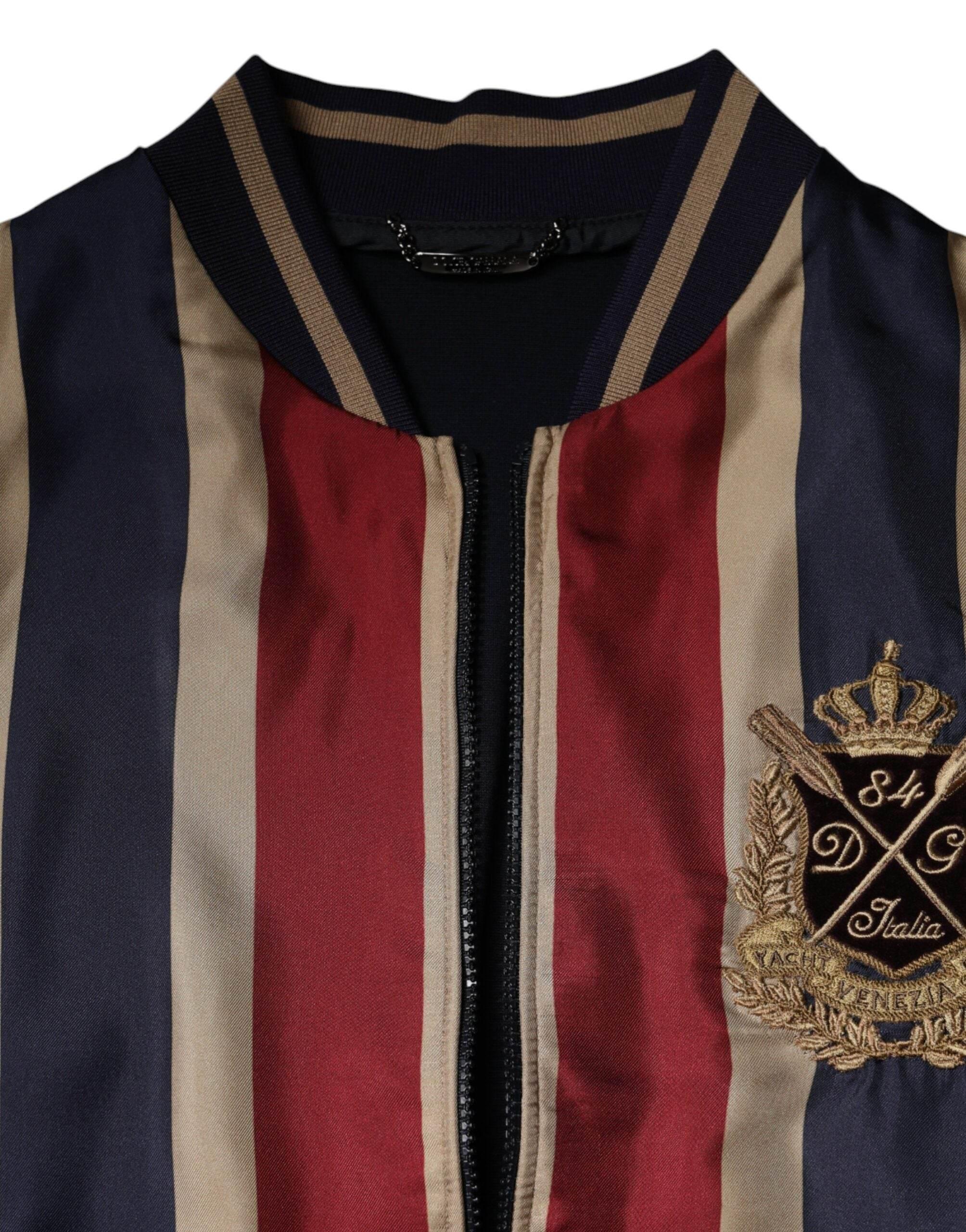 Dolce & Gabbana Multicolor #DGMillennials Full Zip Men Bomber Jacket - Hilstor