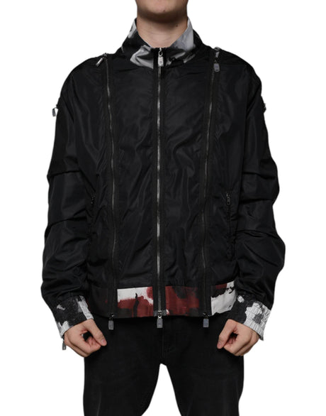 Dolce & Gabbana Black Nylon Full Zip Men Bomber Jacket - Hilstor