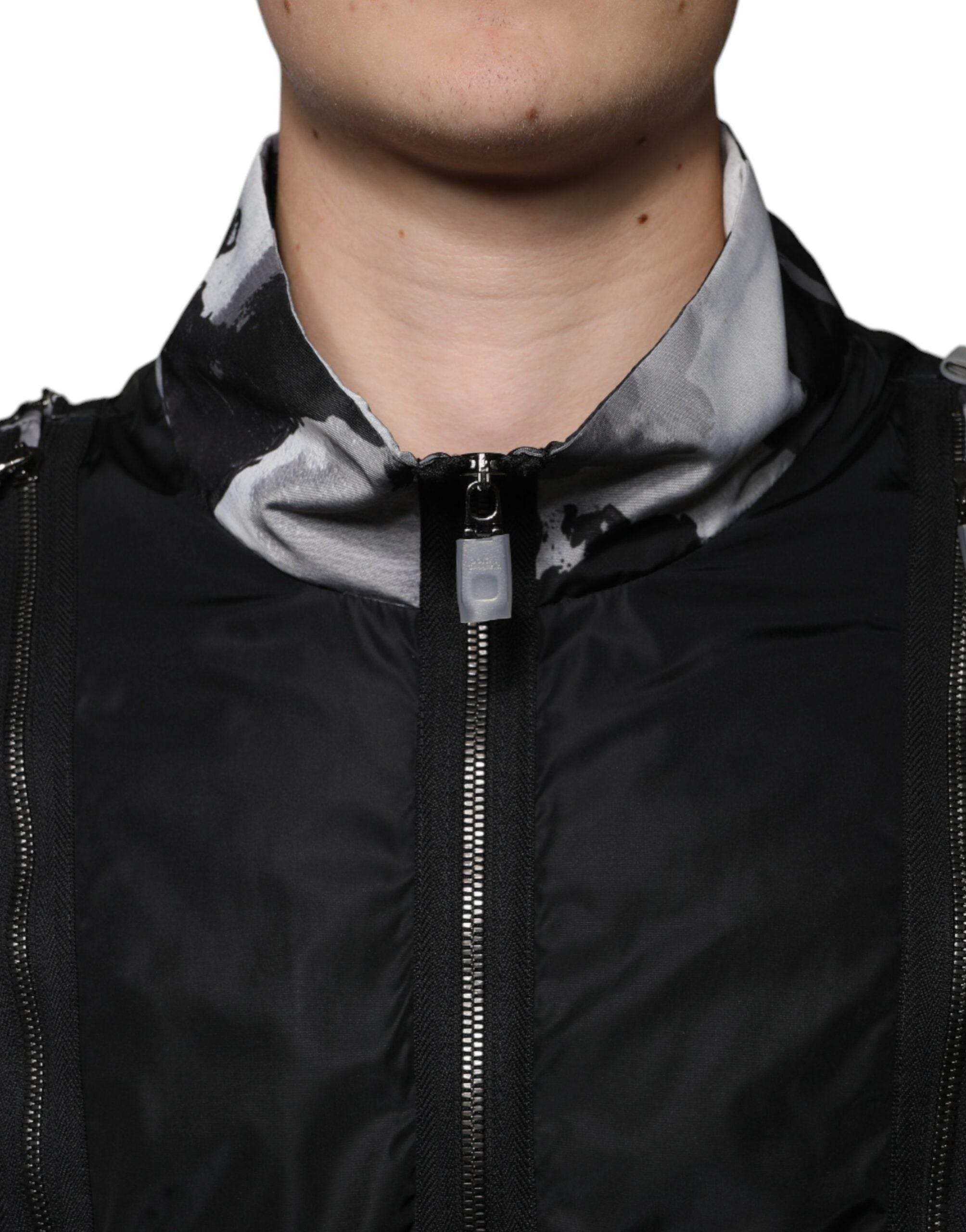 Dolce & Gabbana Black Nylon Full Zip Men Bomber Jacket - Hilstor