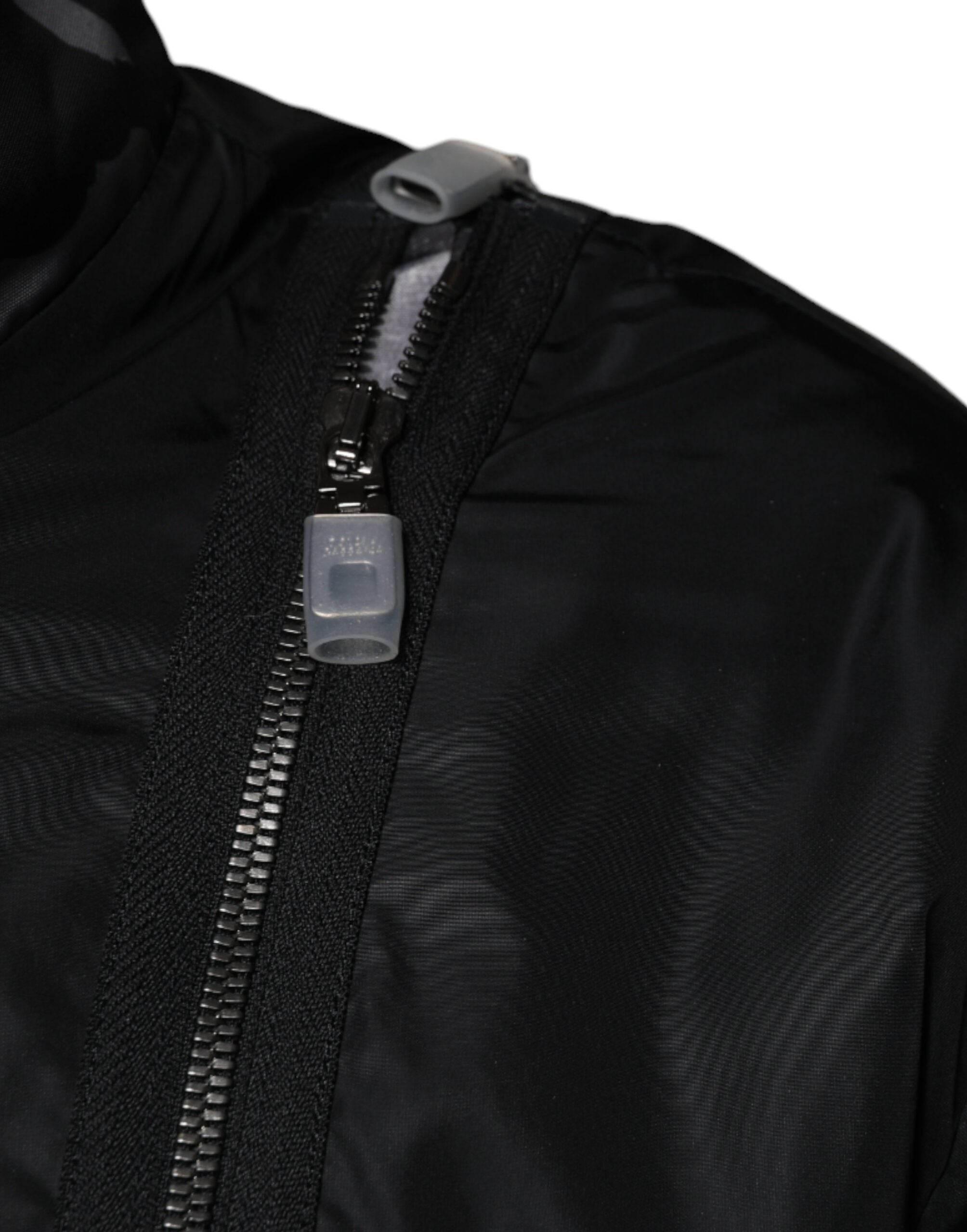 Dolce & Gabbana Black Nylon Full Zip Men Bomber Jacket - Hilstor