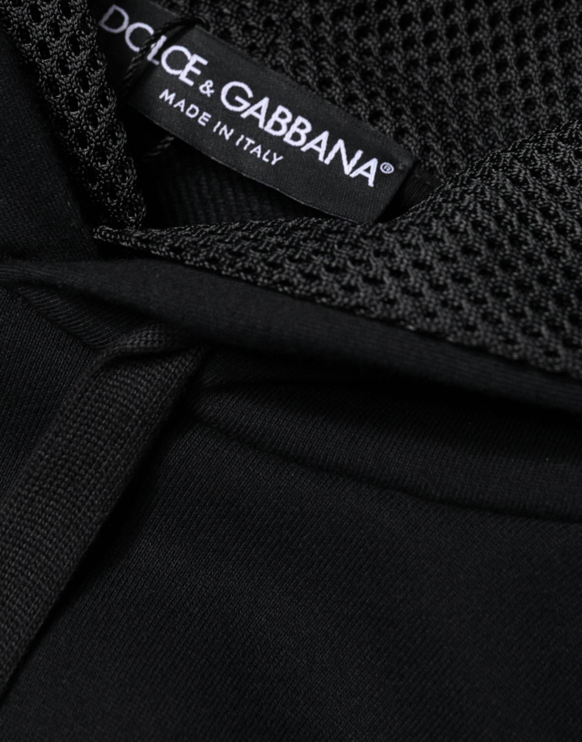 Dolce & Gabbana Black Hooded Pullover Men Sweatshirt Sweater - Hilstor