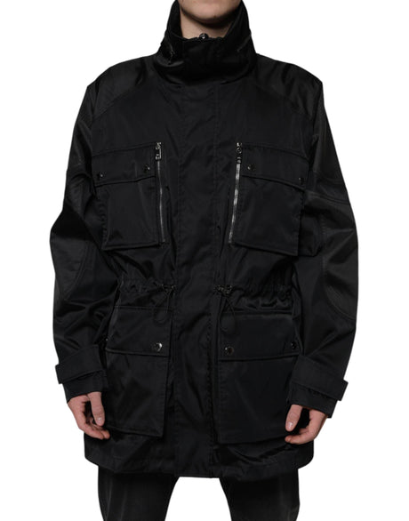 Dolce & Gabbana Black Nylon Winter Men Parka Coat Jacket - Hilstor