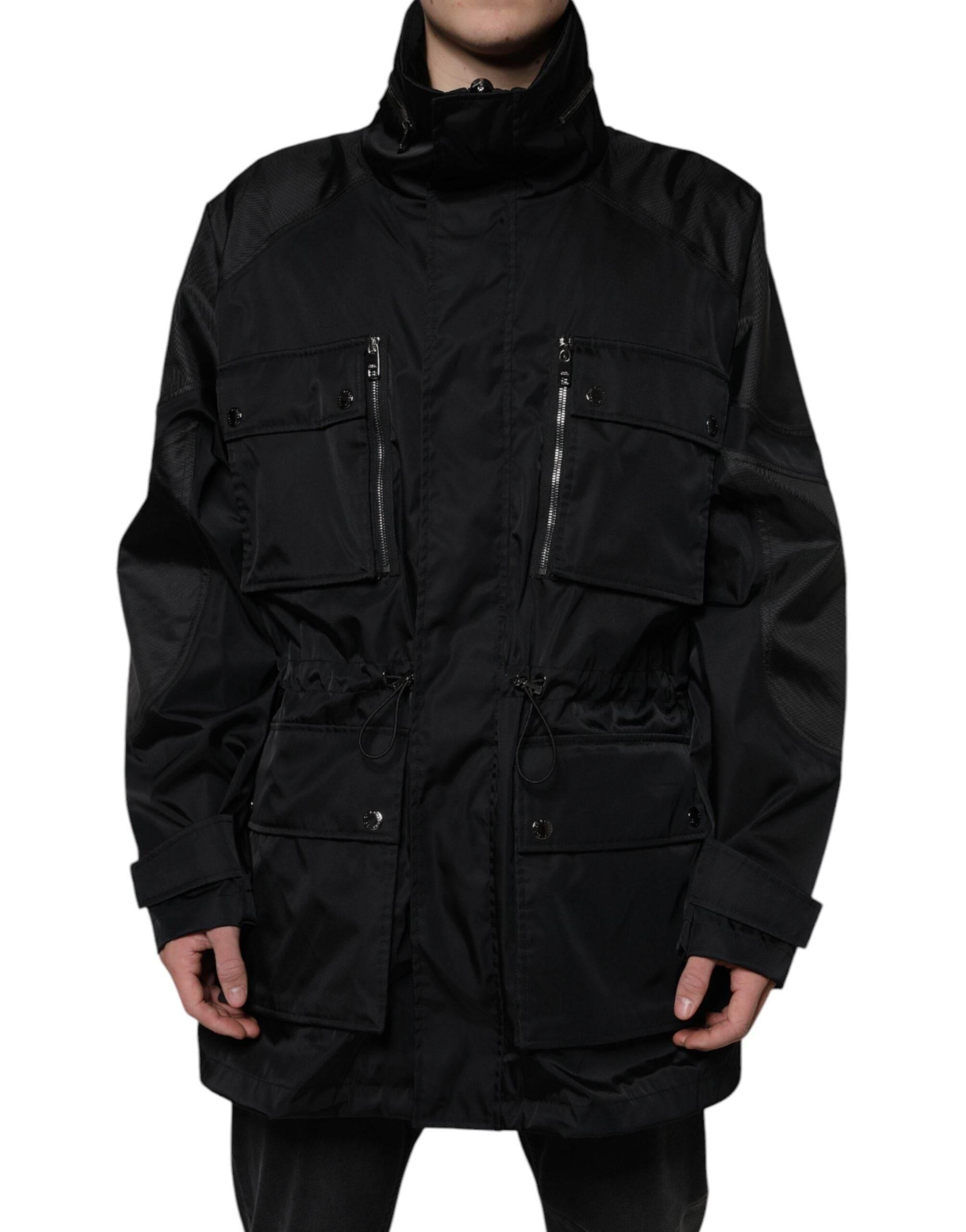 Dolce & Gabbana Black Nylon Winter Men Parka Coat Jacket - Hilstor