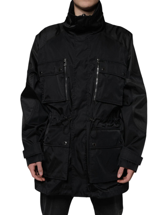Dolce & Gabbana Black Nylon Winter Men Parka Coat Jacket - Hilstor