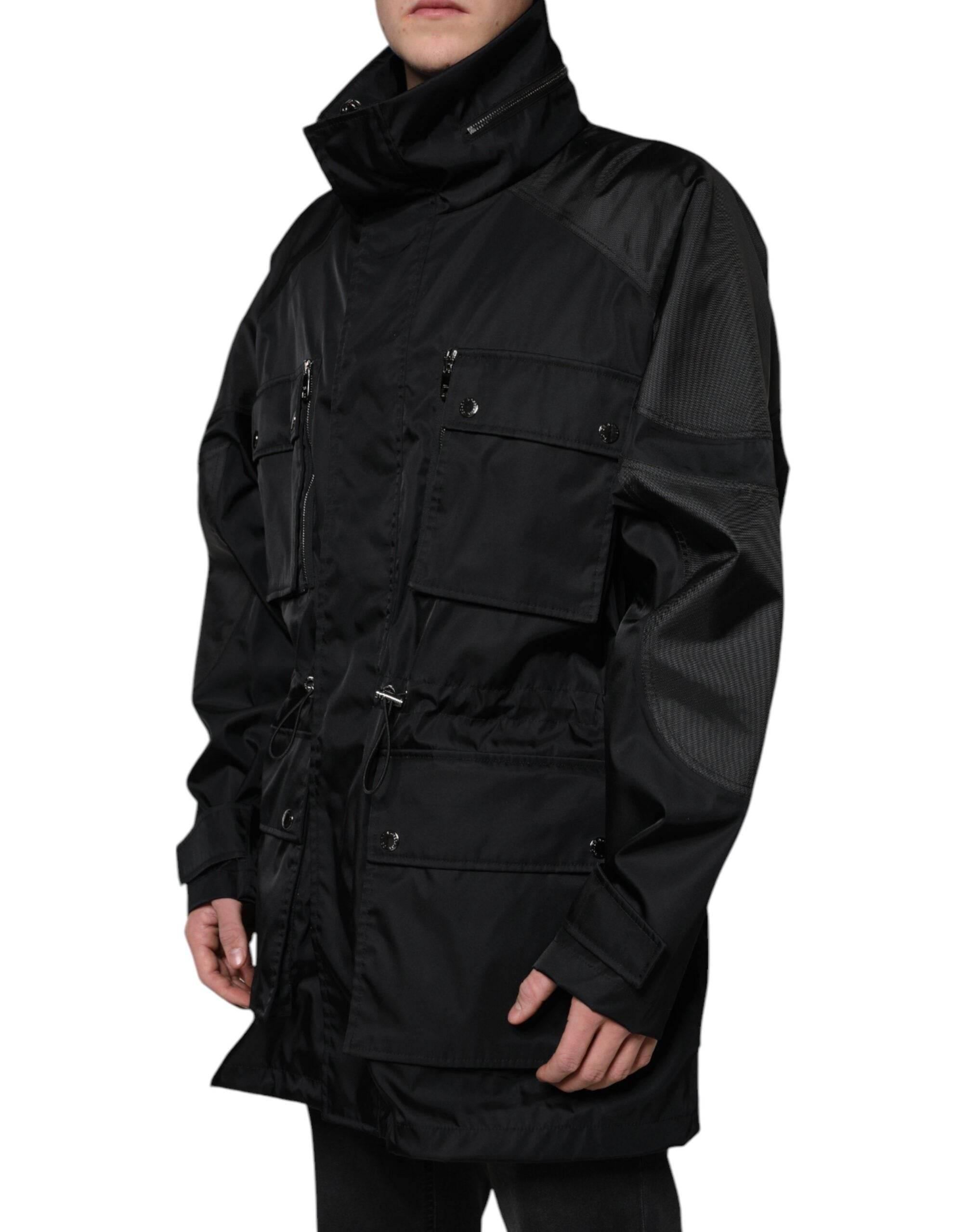 Dolce & Gabbana Black Nylon Winter Men Parka Coat Jacket - Hilstor