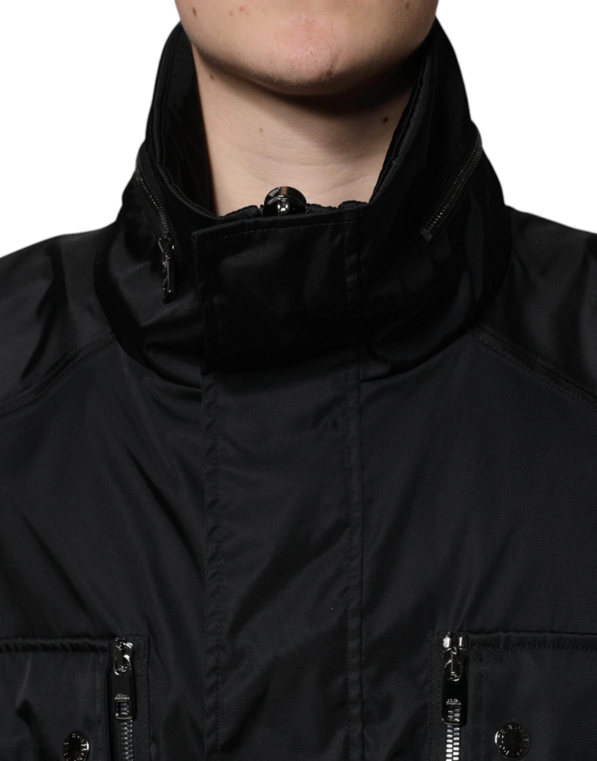 Dolce & Gabbana Black Nylon Winter Men Parka Coat Jacket - Hilstor