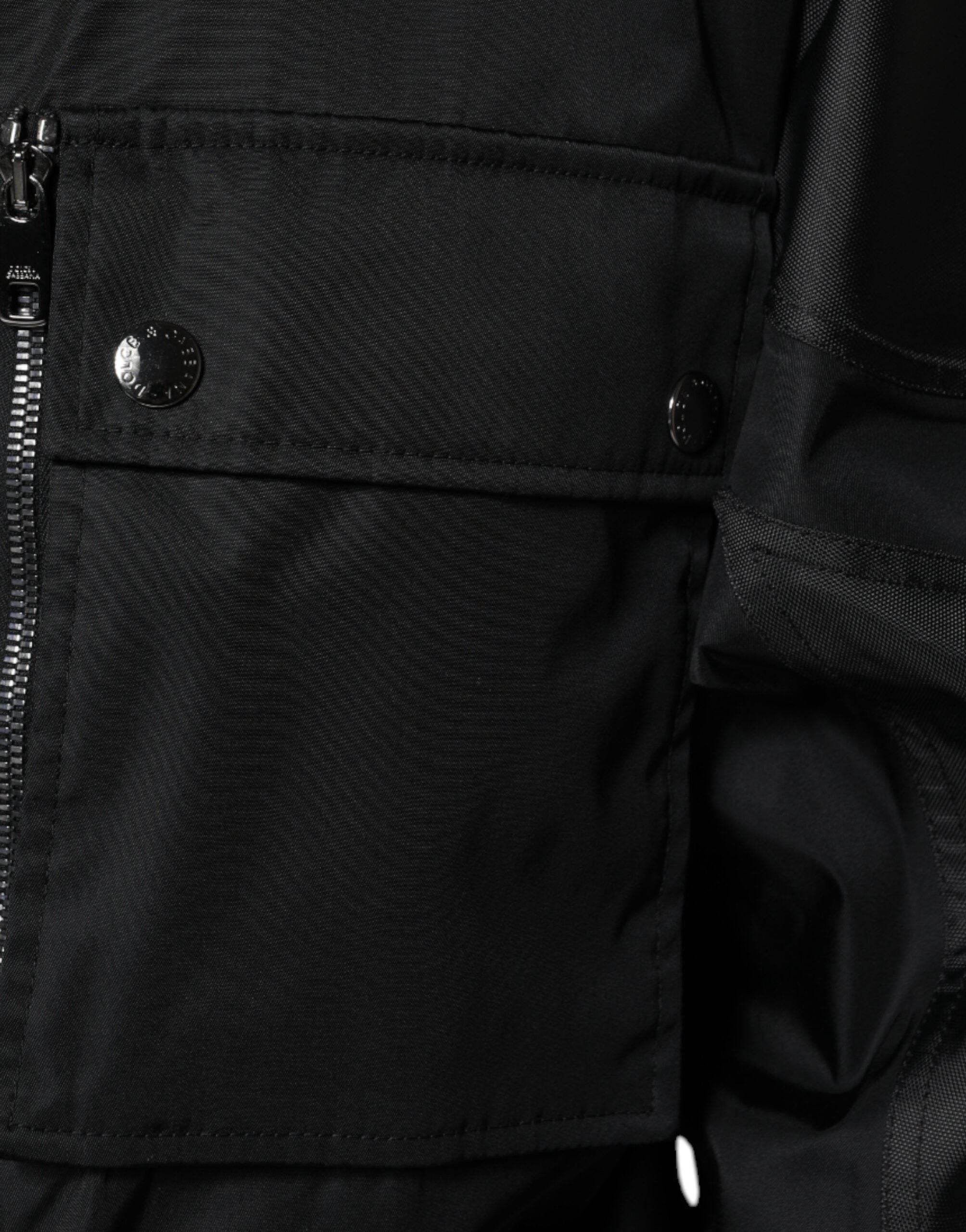 Dolce & Gabbana Black Nylon Winter Men Parka Coat Jacket - Hilstor
