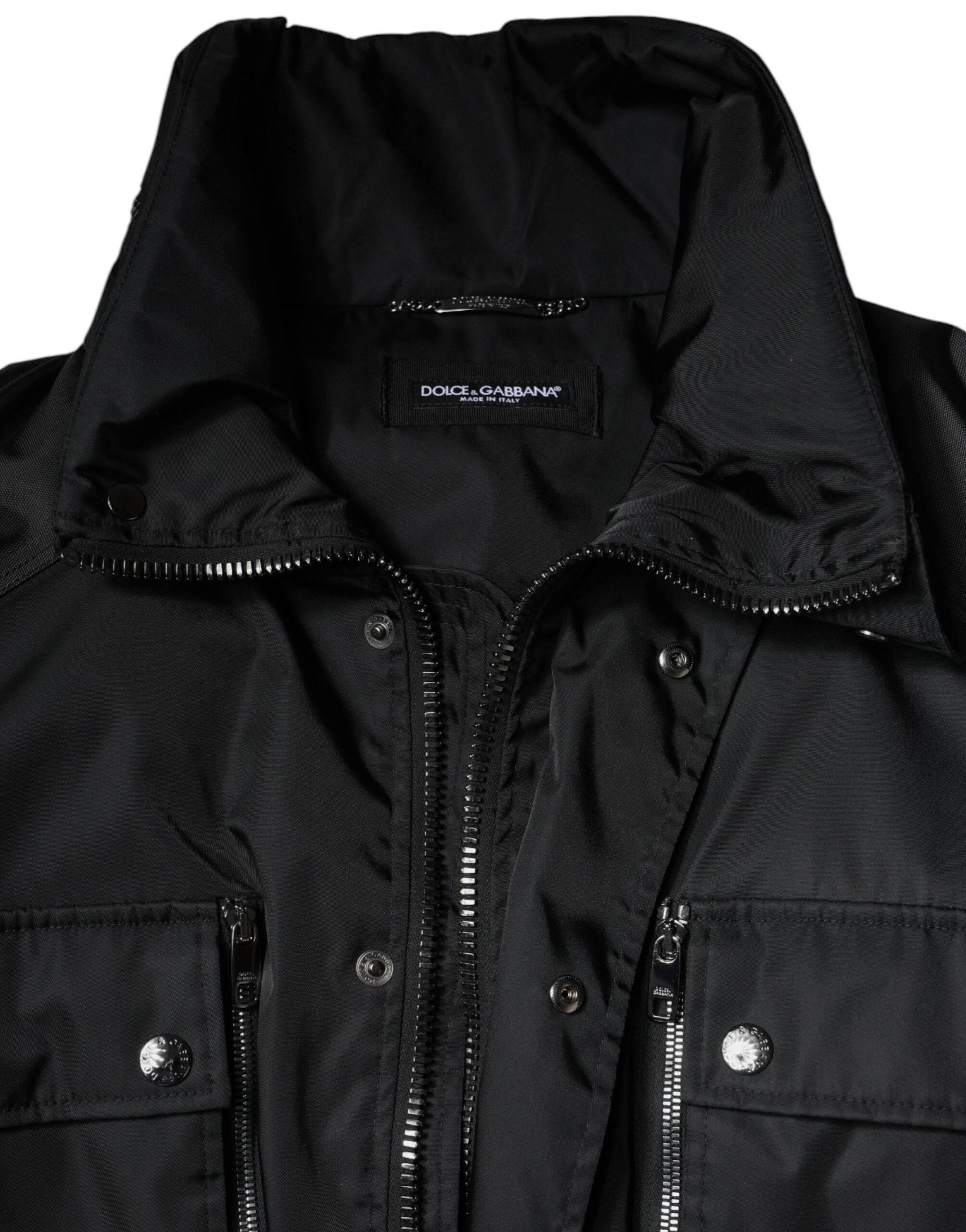Dolce & Gabbana Black Nylon Winter Men Parka Coat Jacket - Hilstor