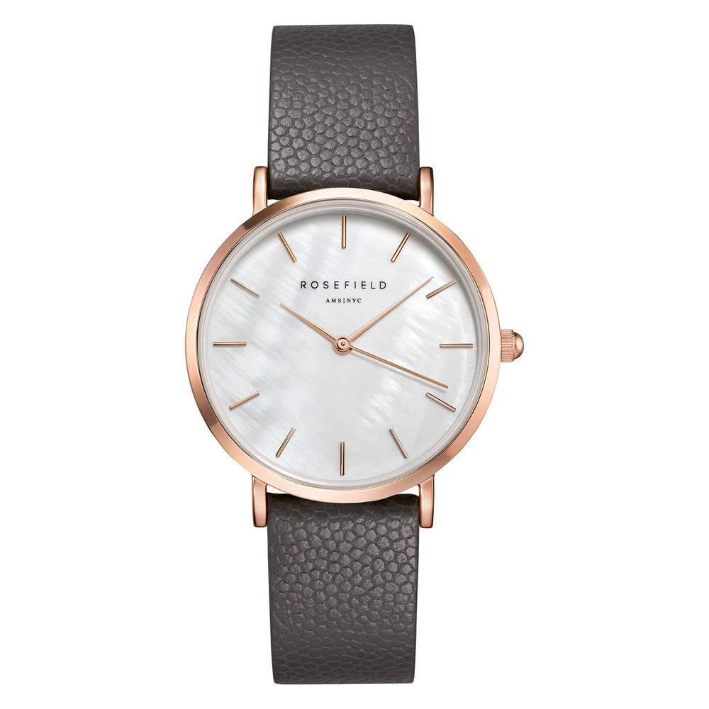 Rosefield Gray Leather Watch - Hilstor