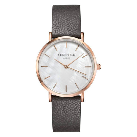 Rosefield Gray Leather Watch - Hilstor