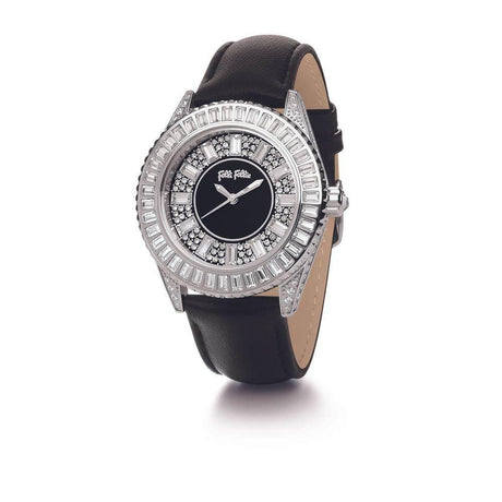 Folli Follie Black Leather Watch - Hilstor