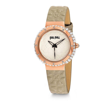 Folli Follie Beige Leather Watch - Hilstor