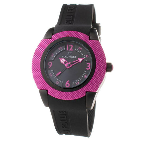 Folli Follie Black Silicone Watch - Hilstor