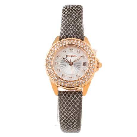 Folli Follie Gray Leather Watch - Hilstor