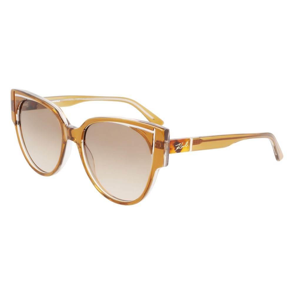 Karl Lagerfeld Brown Haircalf Sunglasses - Hilstor