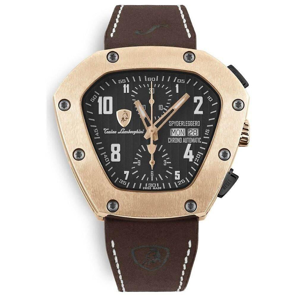 Lamborghini Black Leather Watch - Hilstor