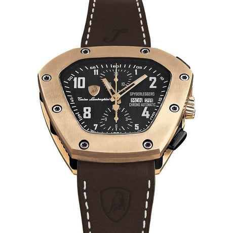 Lamborghini Black Leather Watch - Hilstor