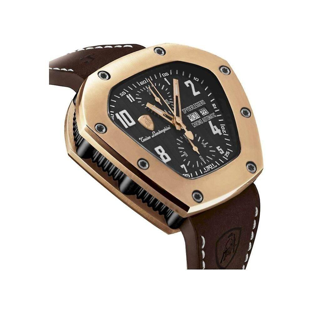 Lamborghini Black Leather Watch - Hilstor