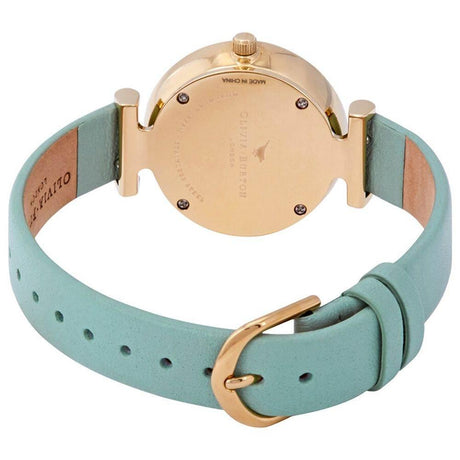 Olivia Burton Green Leather Leather Watch - Hilstor