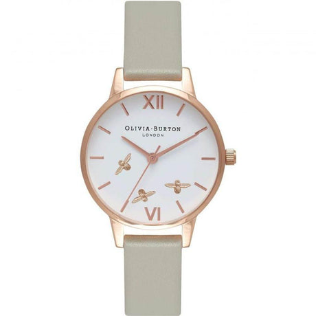 Olivia Burton Gray Synthetic Leather Watch - Hilstor