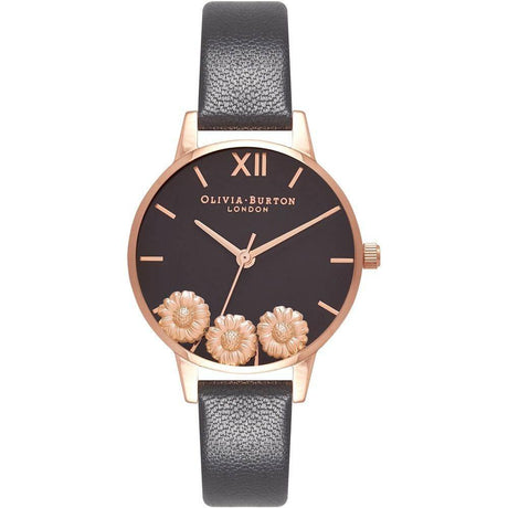 Olivia Burton Black Synthetic Leather Watch - Hilstor