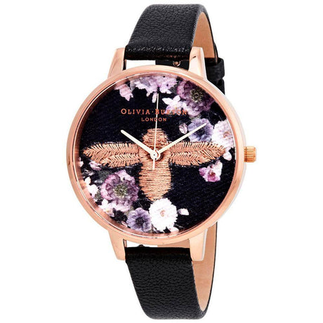 Olivia Burton Black Synthetic Leather Watch - Hilstor