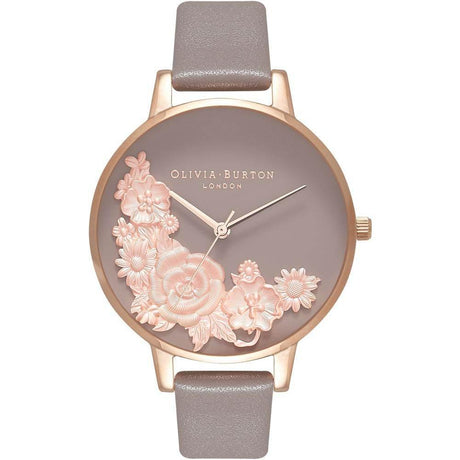 Olivia Burton Gray Leather Watch - Hilstor
