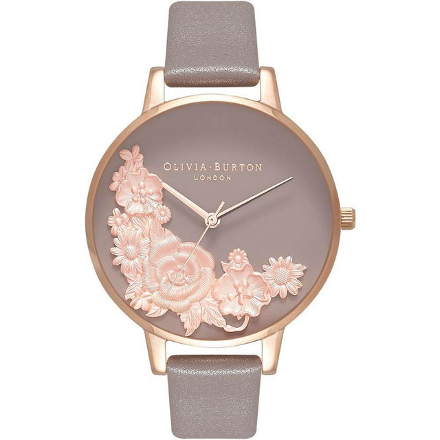 Olivia Burton Gray Leather Watch - Hilstor