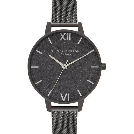 Olivia Burton Black Steel Watch - Hilstor