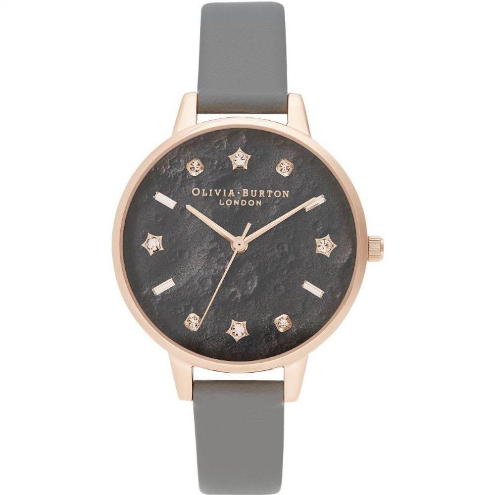 Olivia Burton Gray Leather Watch - Hilstor