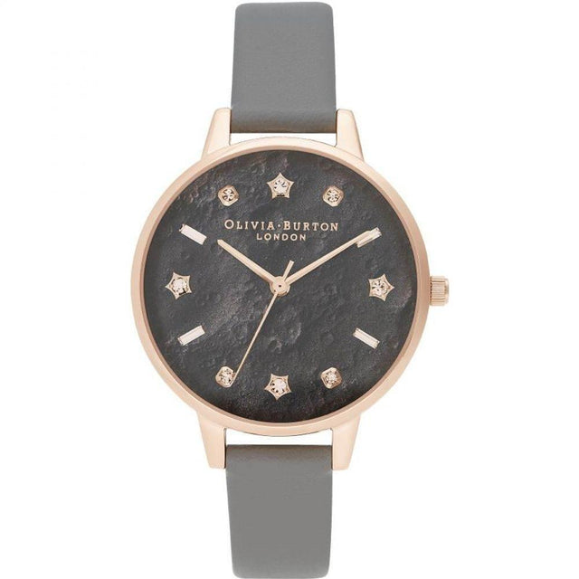 Olivia Burton Gray Leather Watch - Hilstor
