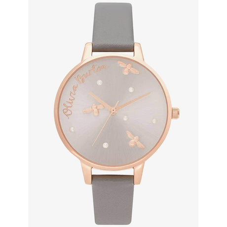 Olivia Burton Gray Leather Leather Watch - Hilstor