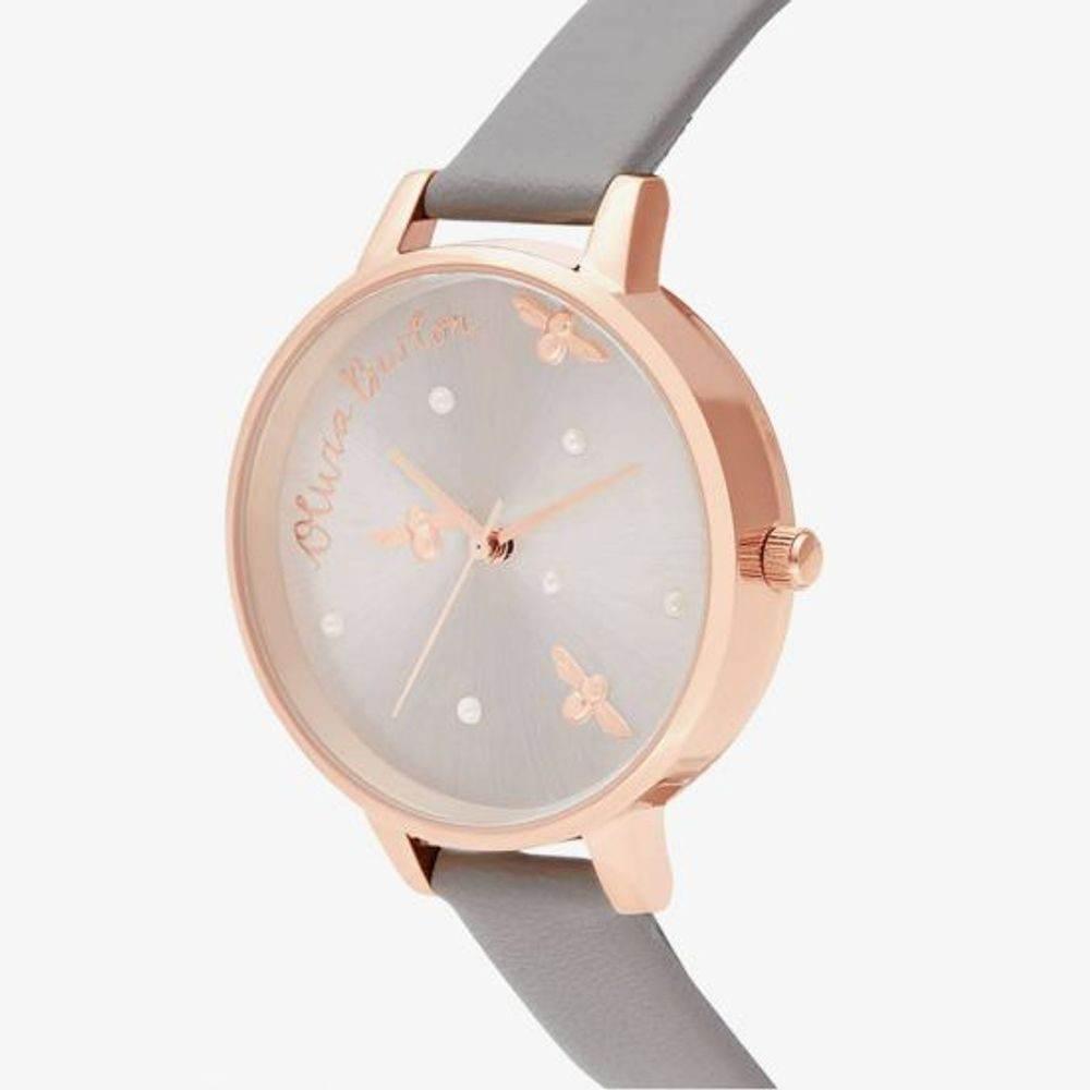 Olivia Burton Gray Leather Leather Watch - Hilstor