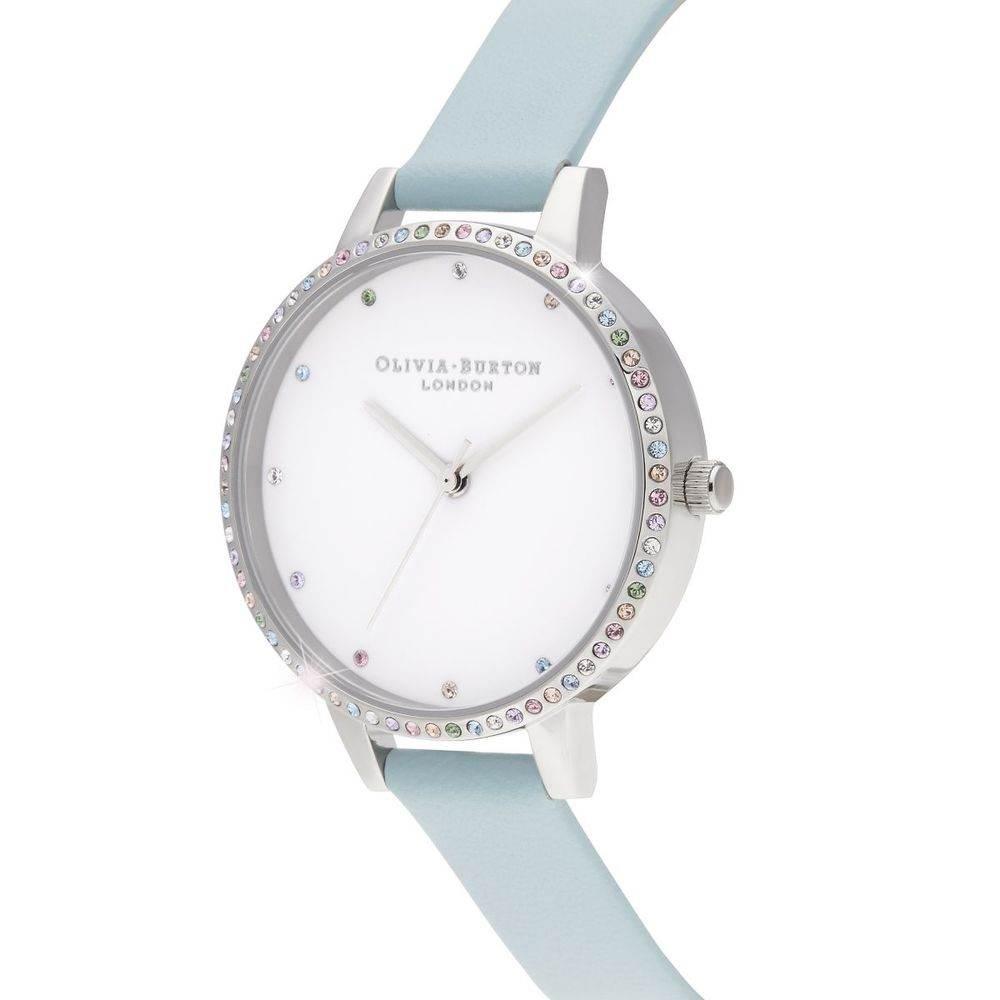 Olivia Burton Blue Leather Leather Watch - Hilstor