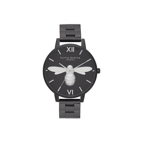 Olivia Burton Black Steel Watch - Hilstor
