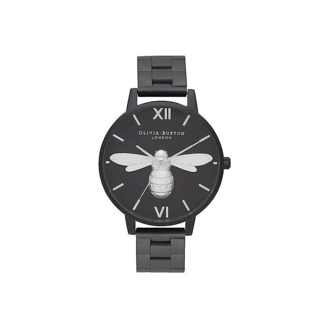 Olivia Burton Black Steel Watch - Hilstor