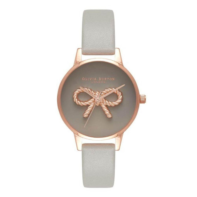 Olivia Burton Gray Leather Leather Watch - Hilstor