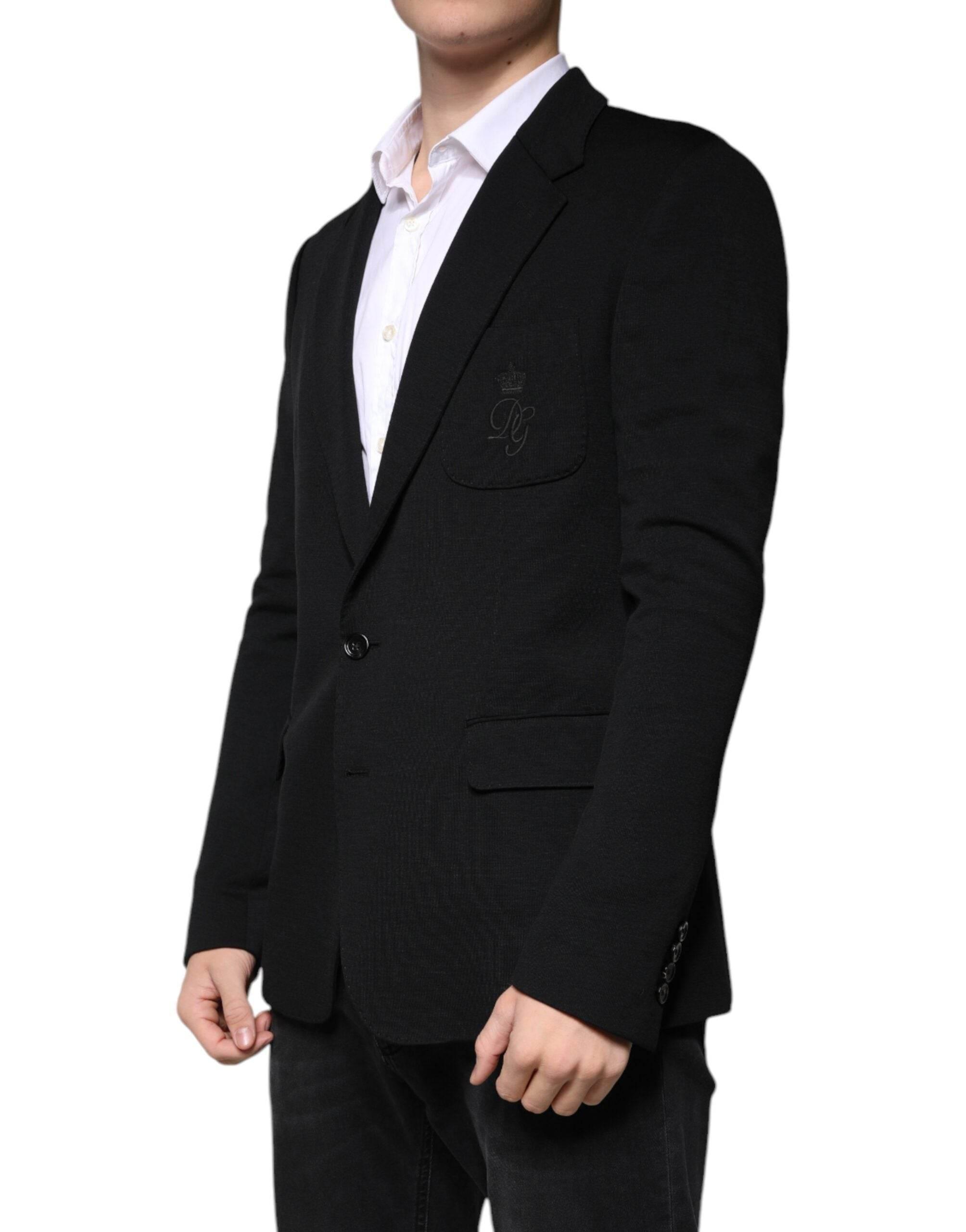 Dolce & Gabbana Black Wool Single Breasted Formal Blazer - Hilstor